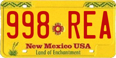 NM license plate 998REA
