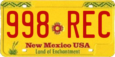 NM license plate 998REC