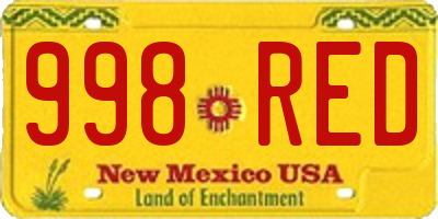 NM license plate 998RED