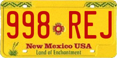 NM license plate 998REJ