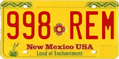 NM license plate 998REM