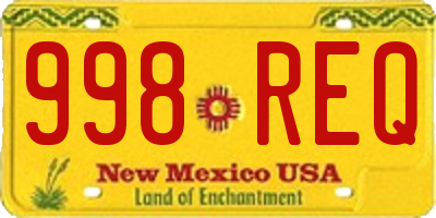 NM license plate 998REQ