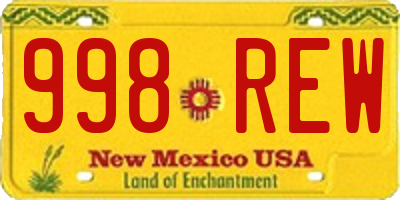 NM license plate 998REW