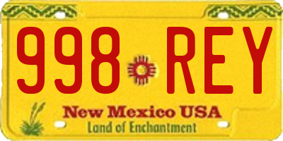 NM license plate 998REY