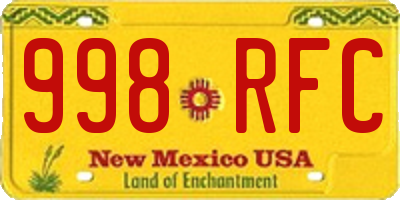 NM license plate 998RFC