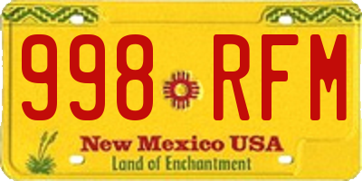 NM license plate 998RFM