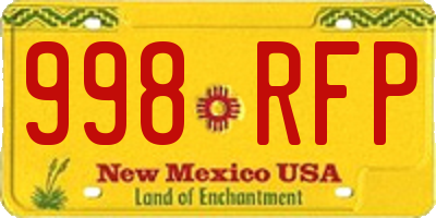 NM license plate 998RFP