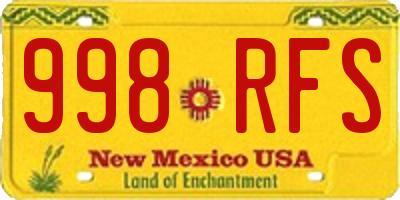 NM license plate 998RFS