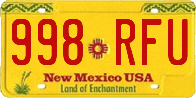 NM license plate 998RFU