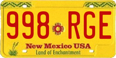 NM license plate 998RGE