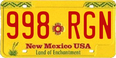 NM license plate 998RGN