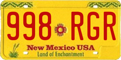 NM license plate 998RGR
