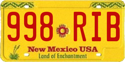 NM license plate 998RIB