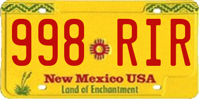 NM license plate 998RIR