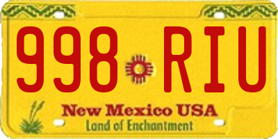 NM license plate 998RIU