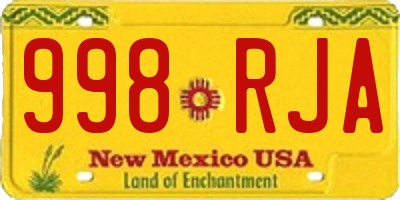 NM license plate 998RJA