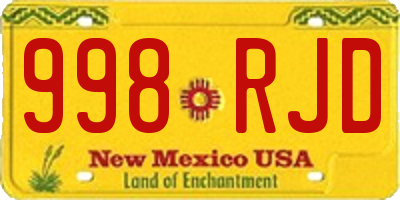 NM license plate 998RJD