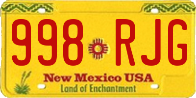 NM license plate 998RJG