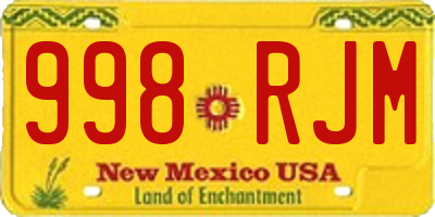 NM license plate 998RJM