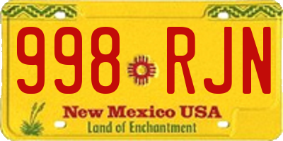NM license plate 998RJN