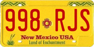 NM license plate 998RJS
