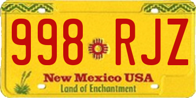 NM license plate 998RJZ