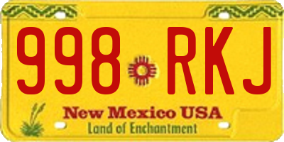 NM license plate 998RKJ