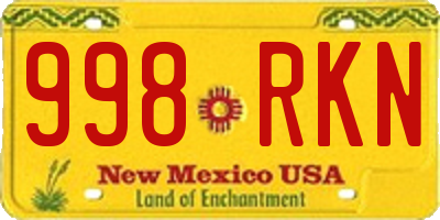 NM license plate 998RKN