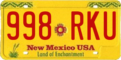 NM license plate 998RKU