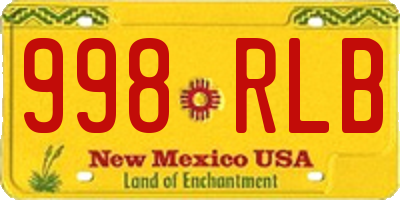 NM license plate 998RLB
