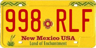 NM license plate 998RLF