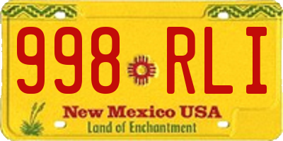 NM license plate 998RLI