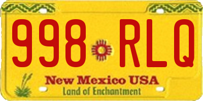 NM license plate 998RLQ