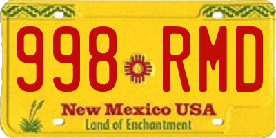 NM license plate 998RMD