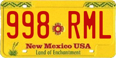 NM license plate 998RML