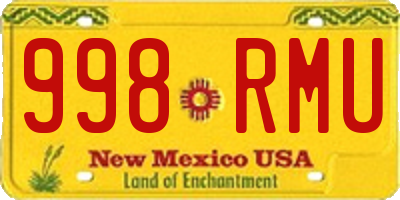 NM license plate 998RMU