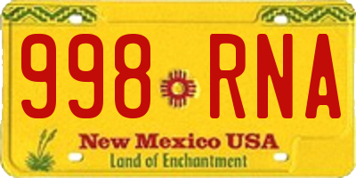 NM license plate 998RNA