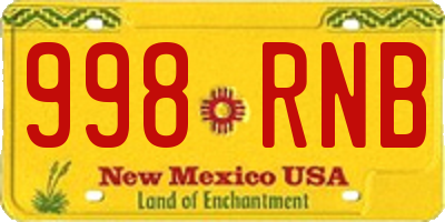 NM license plate 998RNB