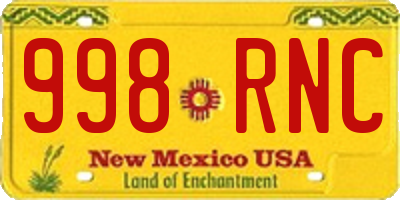 NM license plate 998RNC