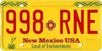 NM license plate 998RNE