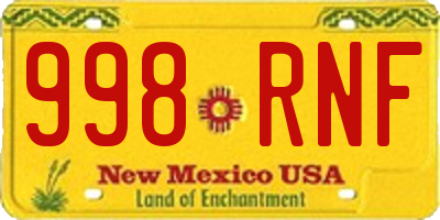 NM license plate 998RNF