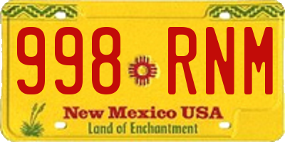 NM license plate 998RNM