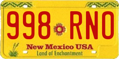 NM license plate 998RNO