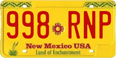 NM license plate 998RNP