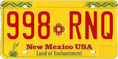 NM license plate 998RNQ