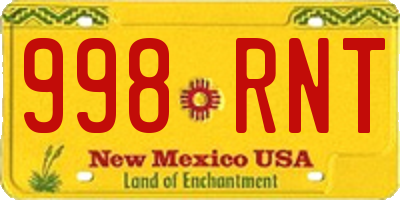 NM license plate 998RNT