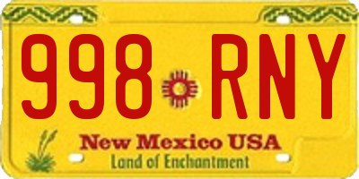 NM license plate 998RNY