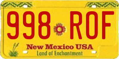 NM license plate 998ROF