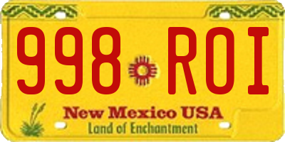 NM license plate 998ROI