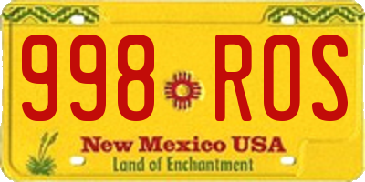 NM license plate 998ROS